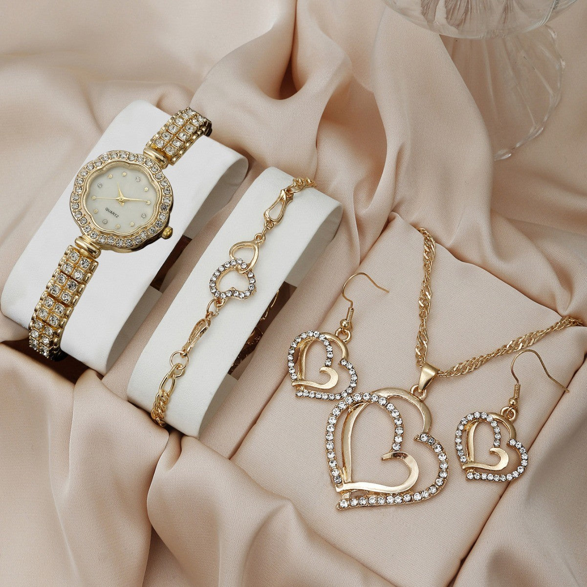 Alloy quartz watch jewelry set