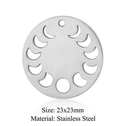 5 pcs/pack geometric shaped cosmic water drop titanium steel pendant