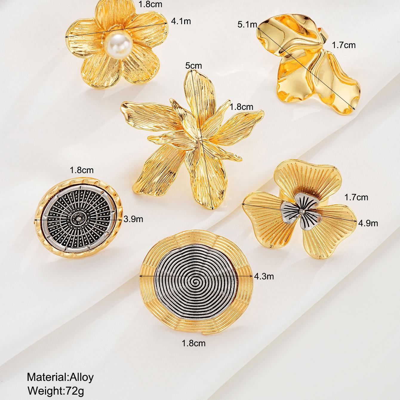 Adjustable Five-Petal Flower Ring