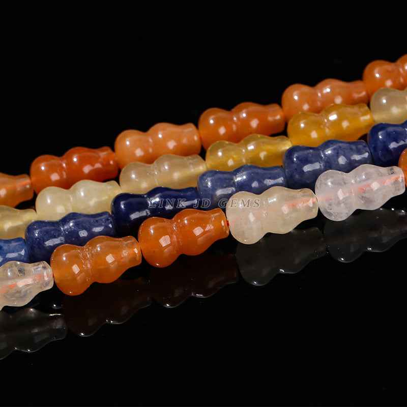 Golden silk jade loose bead gourd vase shaped special-shaped