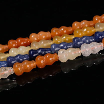 Golden silk jade loose bead gourd vase shaped special-shaped