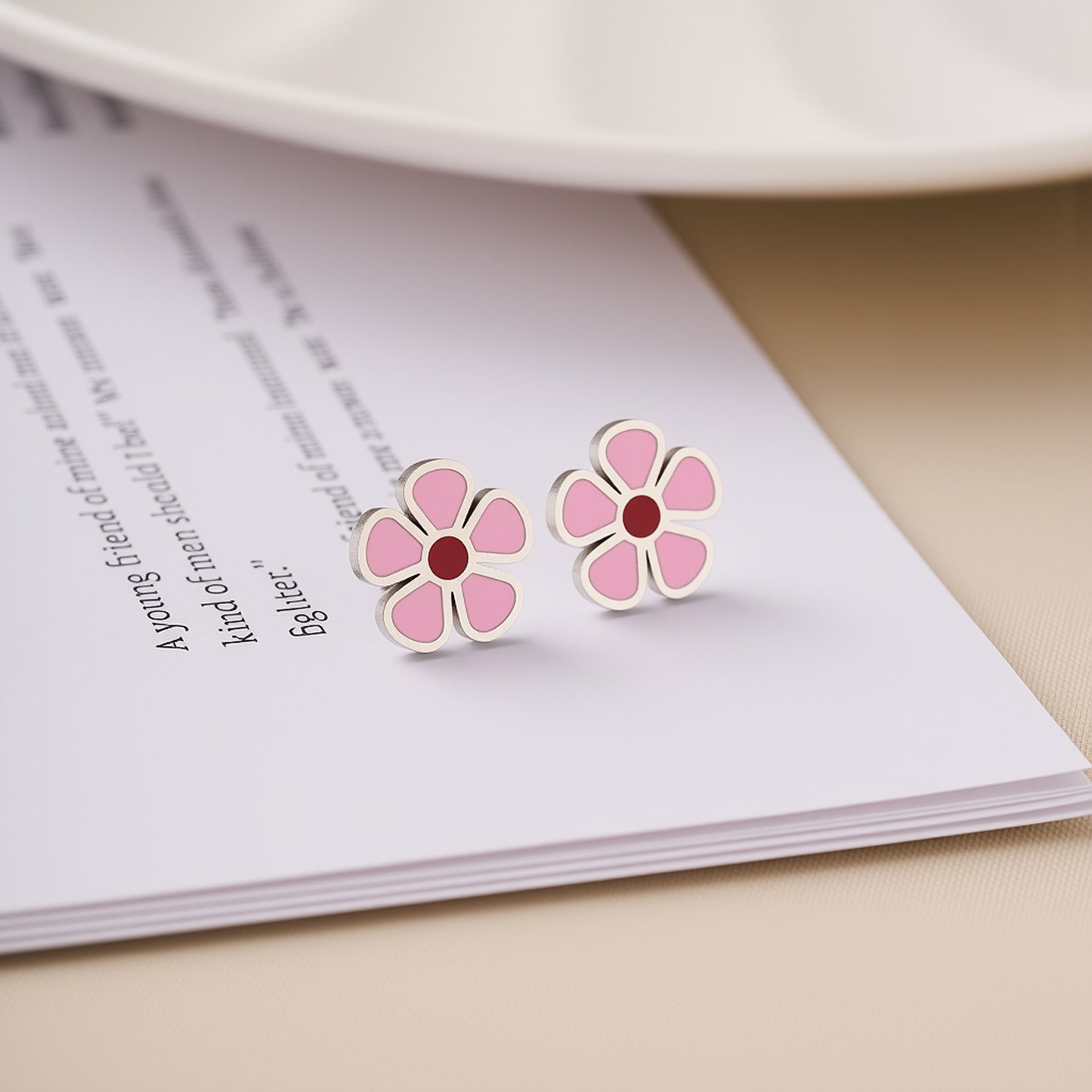 Cute Fruit & Daisy Titanium Steel Stud Earrings — Women's Non-Fading