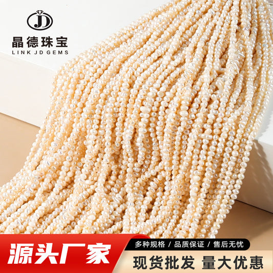 3-3.5 mm natural freshwater pearl thread oval loose beads