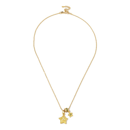 Plated 24K real gold star elephant sand gold necklace