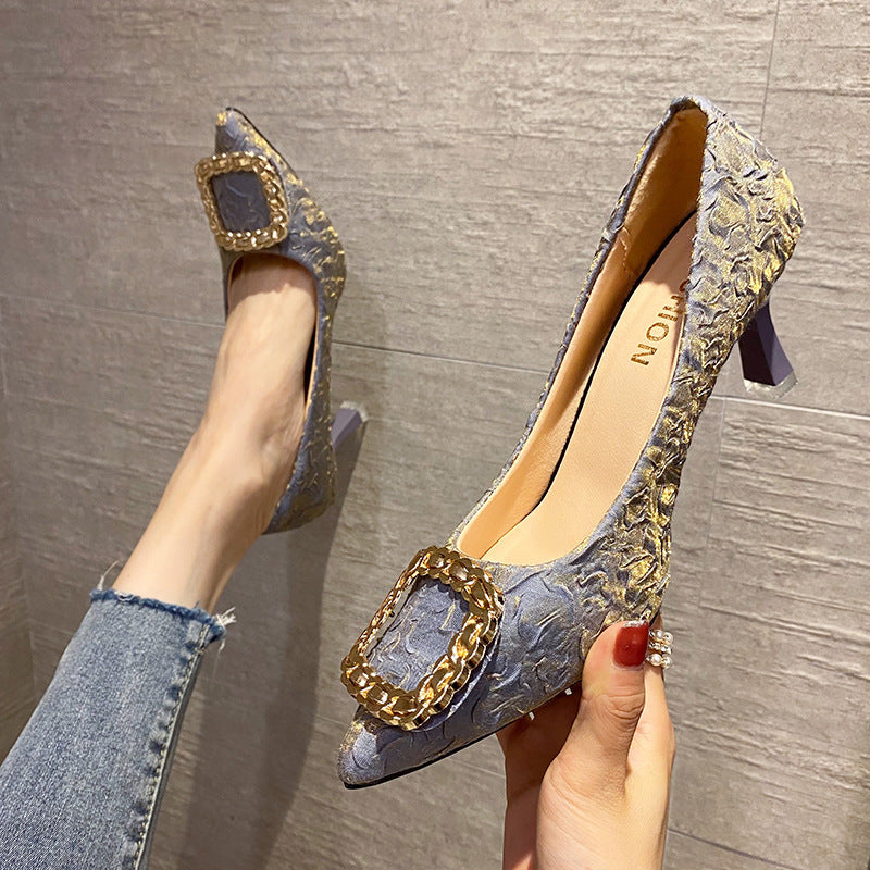Temperament pointed high heels women