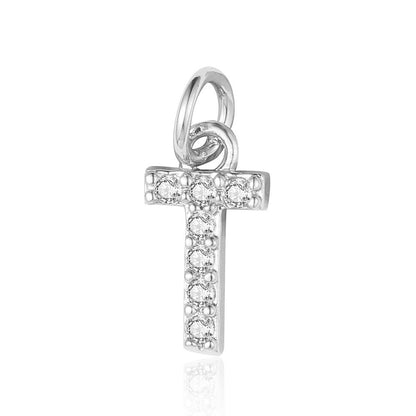 26 English letters copper zircon pendant DIY