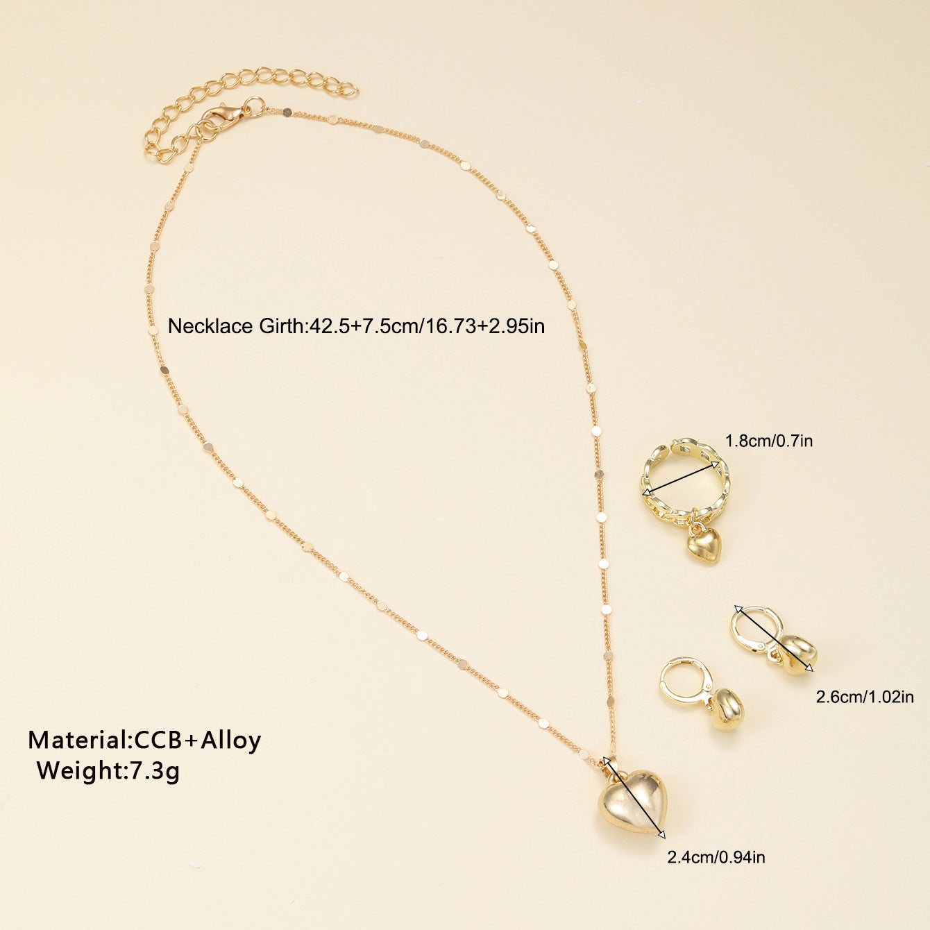 Love Heart Jewelry Set