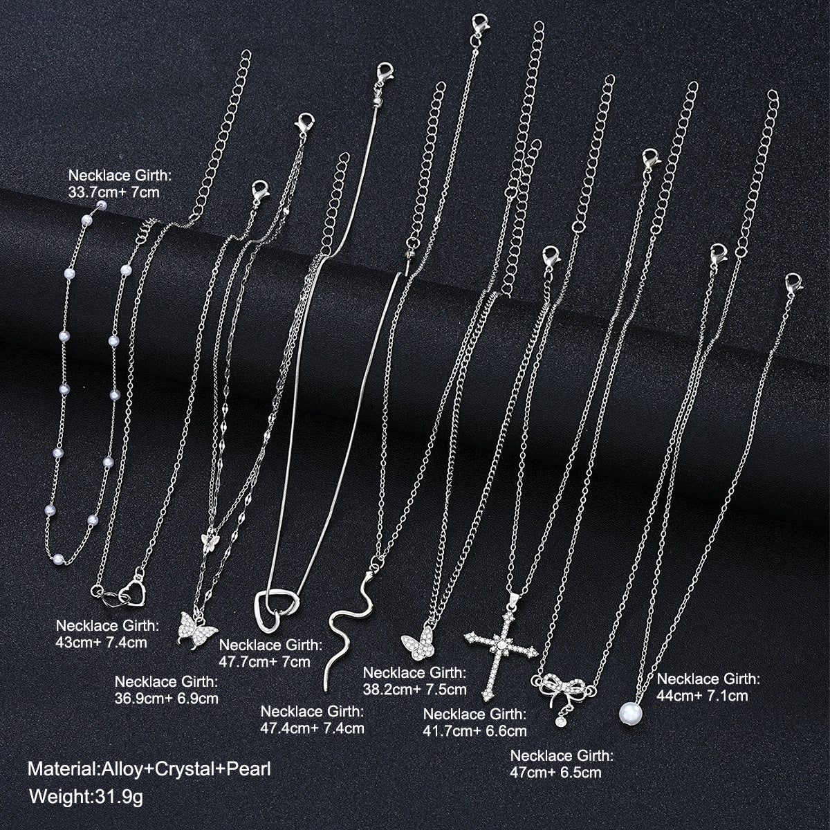 Multi-layer Butterfly Snake Necklace Set