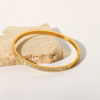 Pulsera de circonitas cuadradas 