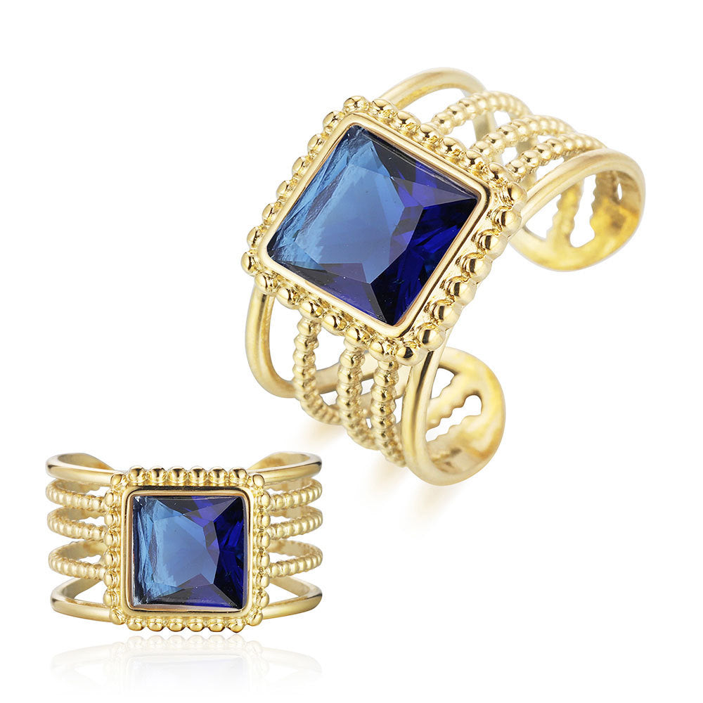 Dripping star love peach heart titanium steel ring