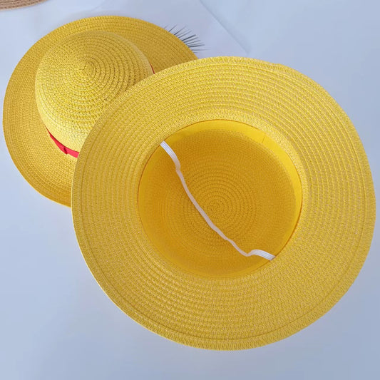 Sombrero de paja estilo Luffy de One Piece para exteriores, protección solar, COSPLAY 