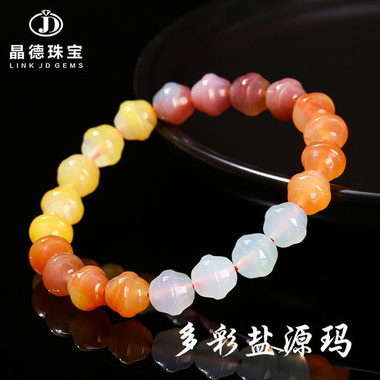 Colorful salt source agate bell bracelet