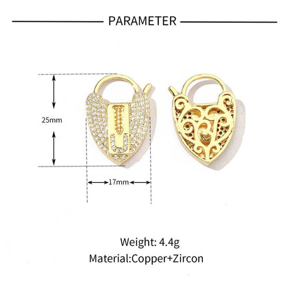 Bead Love Leaf 18K Real Gold Copper Zircon Pendant