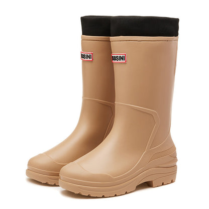 Tall rain shoes fixed cotton to keep warm fashion