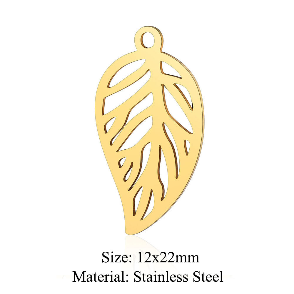 5 pcs/bag leaf flower titanium steel pendant four-leaf clover