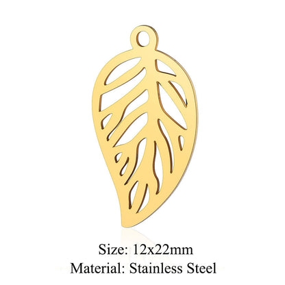 5 pcs/bag leaf flower titanium steel pendant four-leaf clover