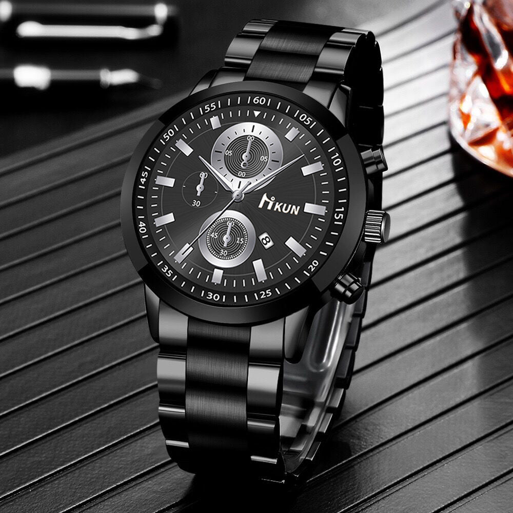 Trendy Beaded Men's Watch Set