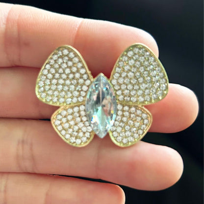 Butterfly full diamond brooch new