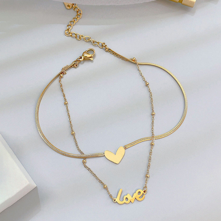 Women's "Love" Letter Non-Fading Fashion Anklet