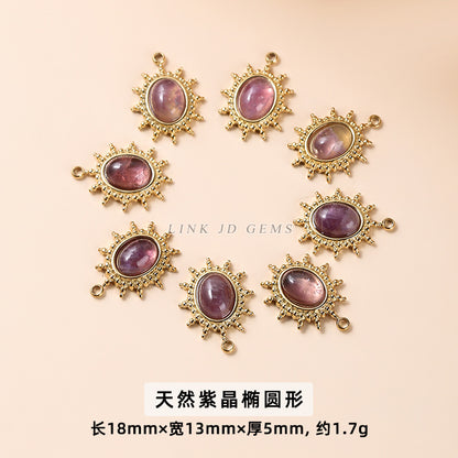 Dongling jade turquoise inlaid stainless steel fan pendant