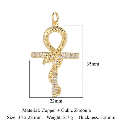 3 pcs/pack, crescent eye copper zircon dragonfly pendant.