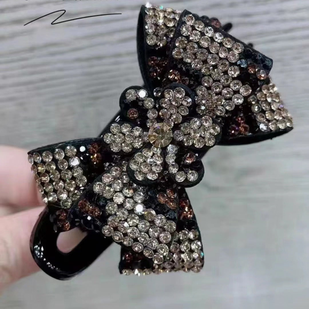 Leopard print butterfly three-tooth grab clip hair accessories