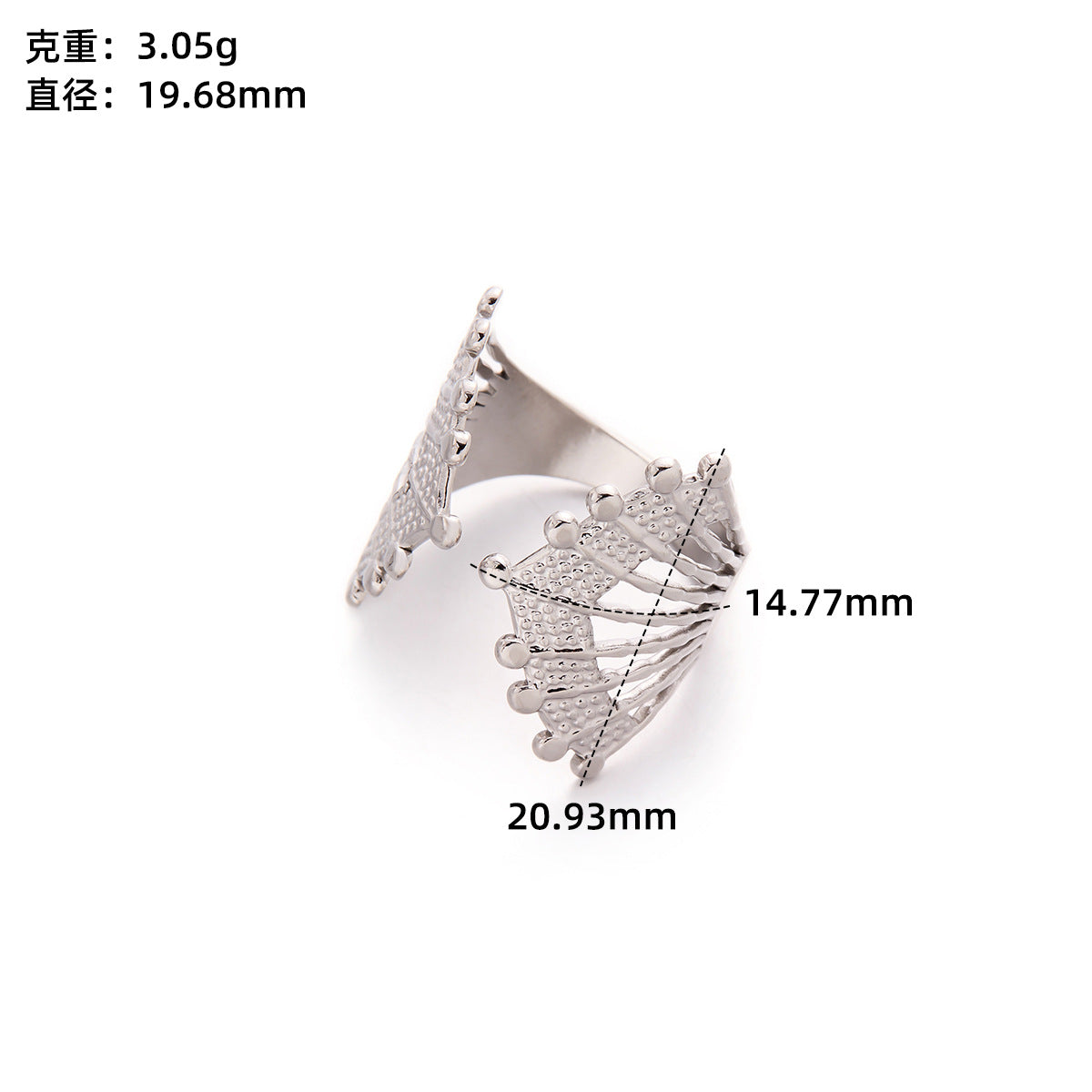 Retro Wide-Pleated Heart Titanium Steel Ring — 18K Gold Plated