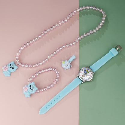 Children's Silicone Watch Hairpin Bracelet Set