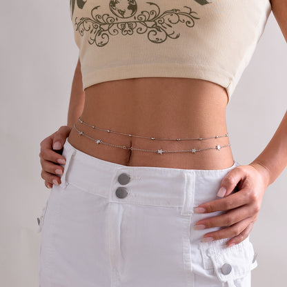 Body Chain Metal Cross Tassel Waist Chain