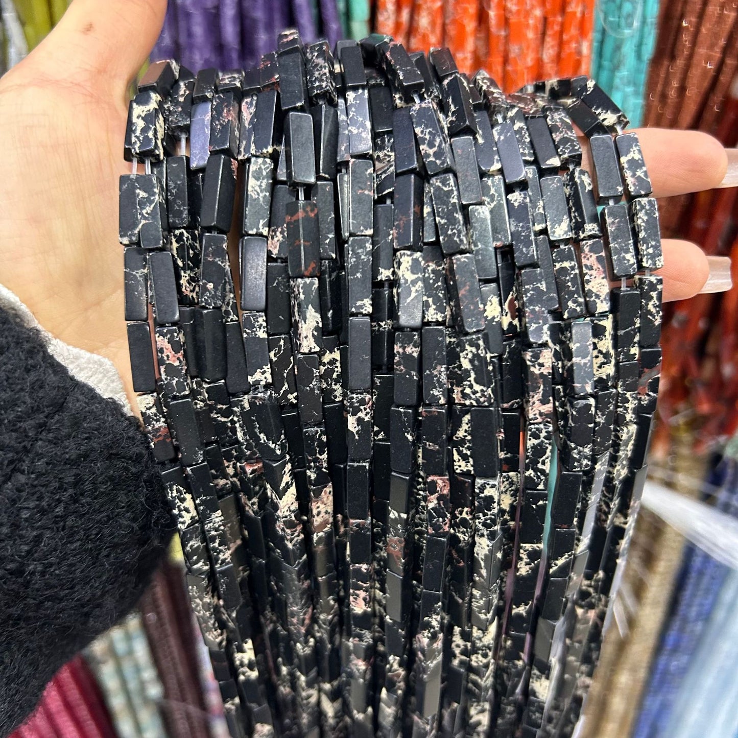 4*13mm long crystal agate cube special shaped beads