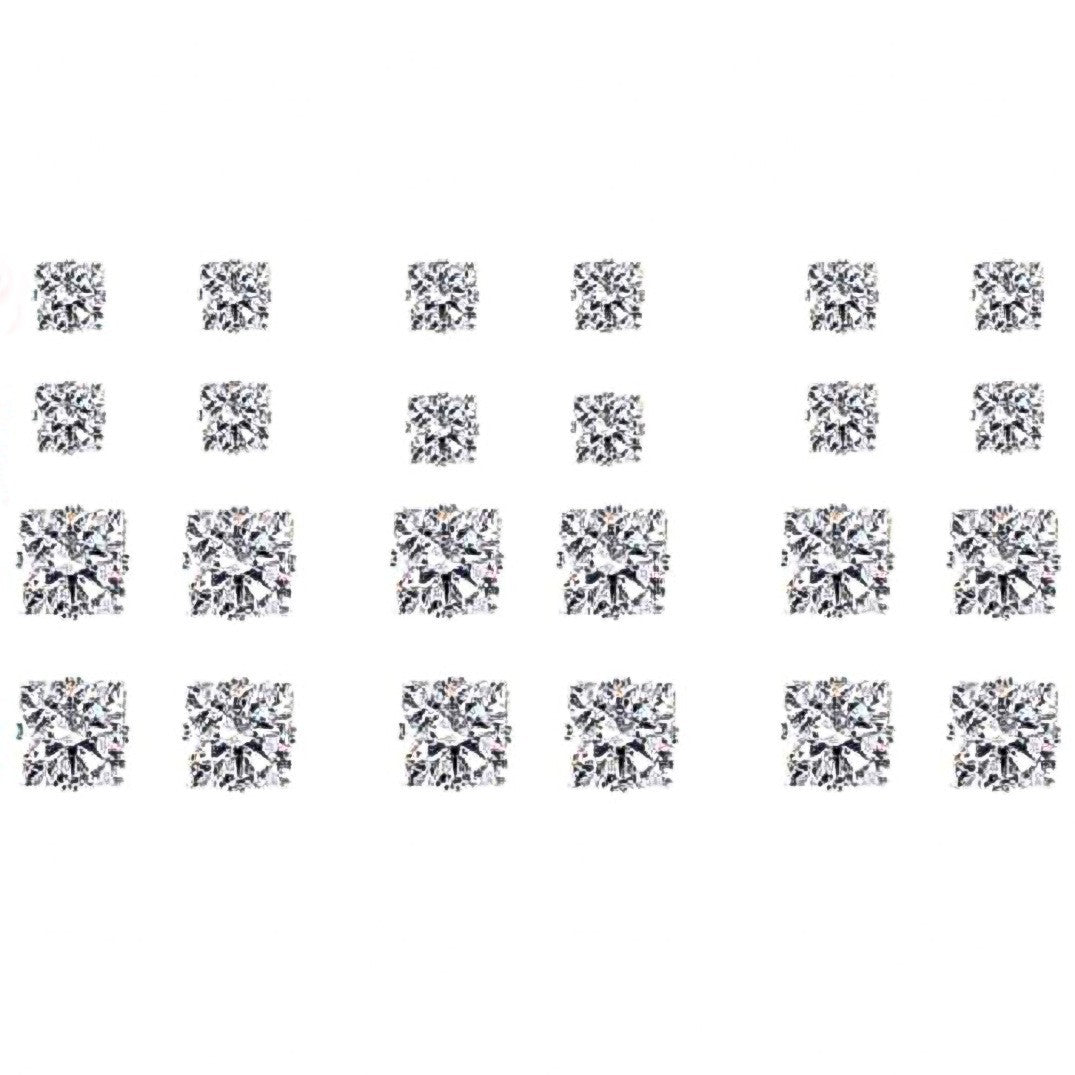 12-Piece Zircon Stud Earring Set
