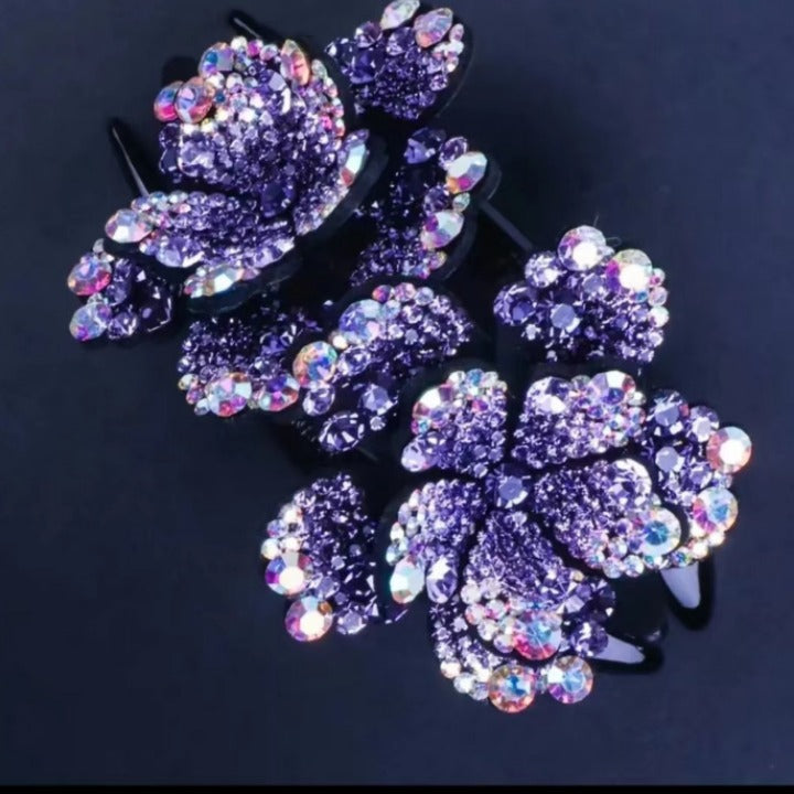 Pinza para el pelo con forma de pico de pato y diamantes de imitación 
