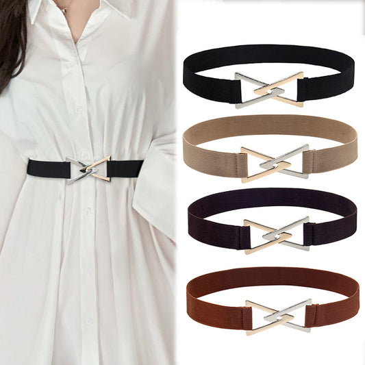 Silver triangular elastic waist chain