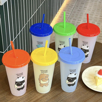 Printed bear color-changing cup PP plastic
