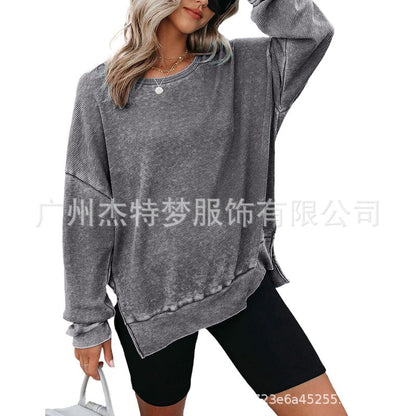 Autumn new crew neck long-sleeved t-shirt