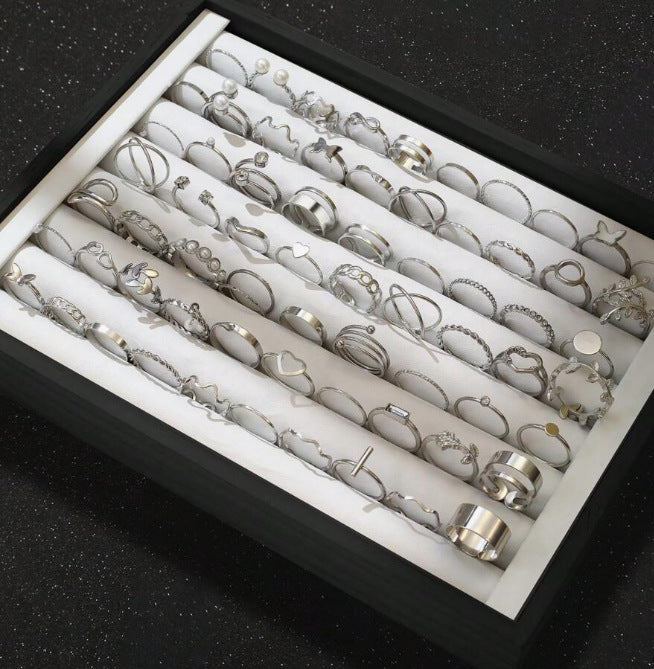 Butterfly Love Pearl Ring Set (68-Piece)