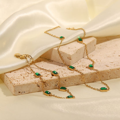 Emerald Zircon Necklace Bracelet