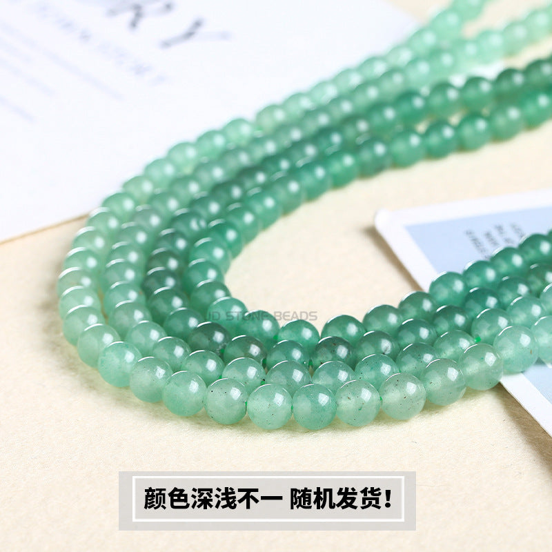 Green jade beads round beads wholesale work in progress