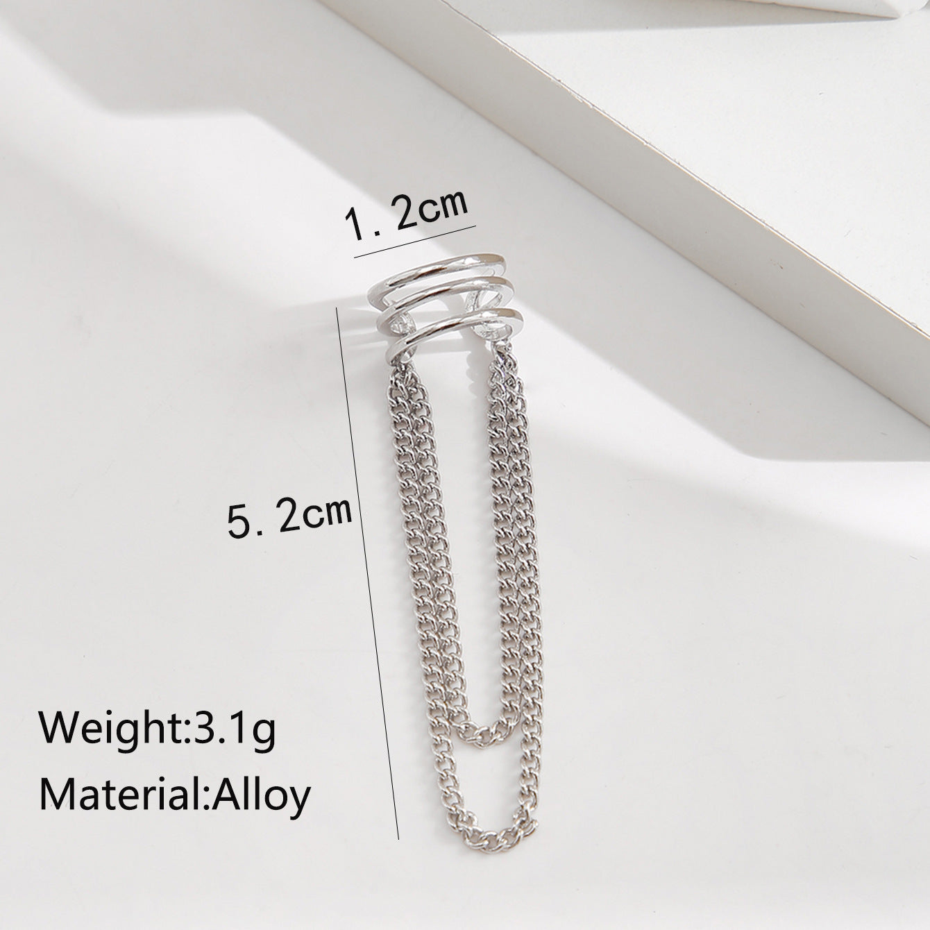 Silver Fringe Ear Clips