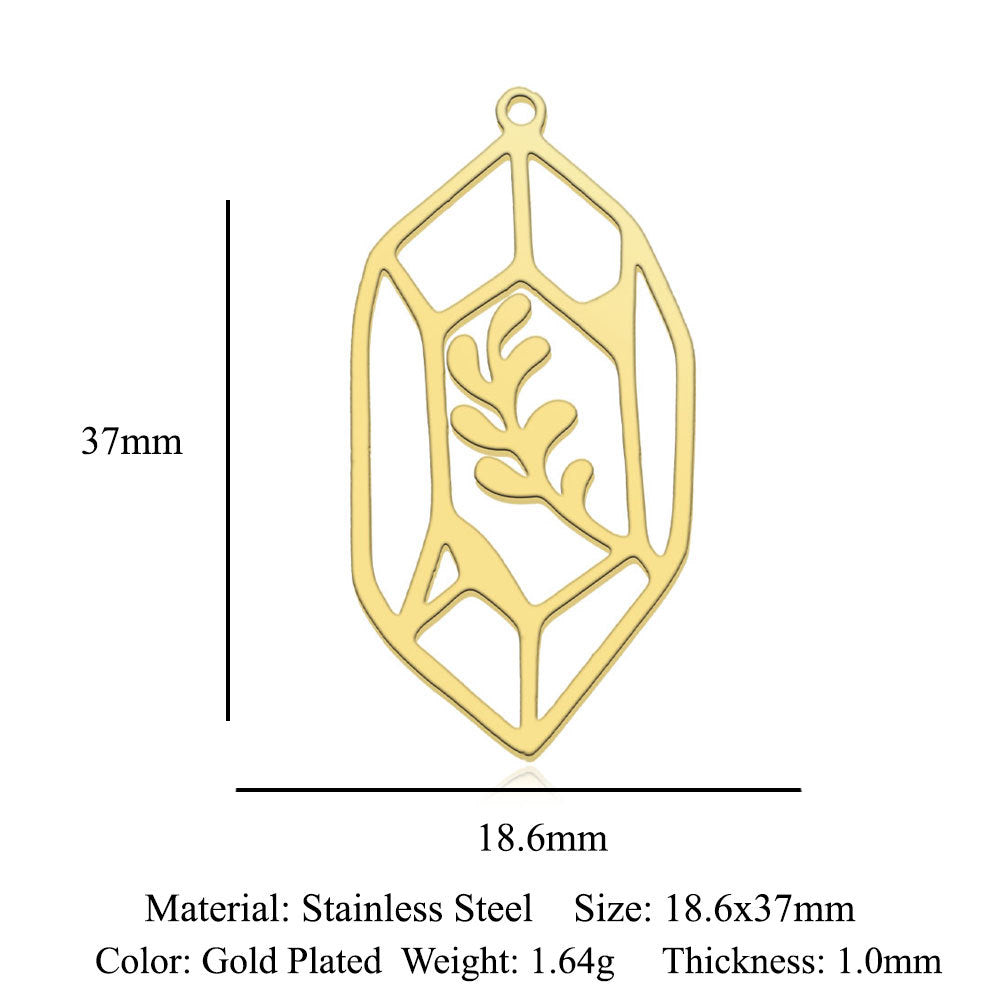 5 pcs/bag leaf maple leaf titanium steel pendant