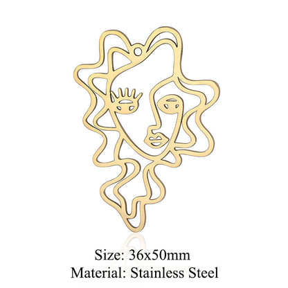 5 pcs/bag witch titanium steel pendant peach heart cross