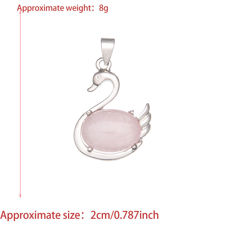 Crystal Swan Agate Pendant