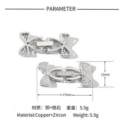 18K gold-coated rose copper zircon detachable connecting buckle