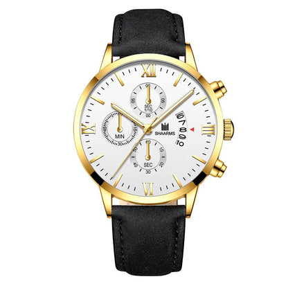 False three-eye calendar watch quartz watch