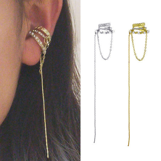 Long Fringe Chain Ear Cuff (Single)