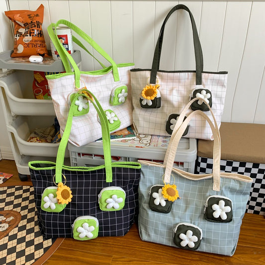 Bolso bandolera pequeño bolso tote flor margarita 