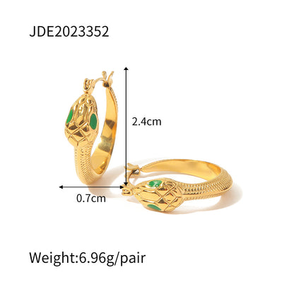 Snake Green Eye Earrings