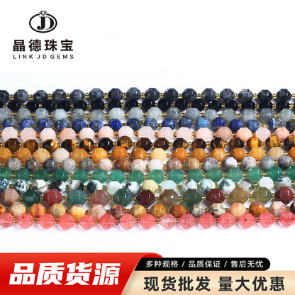 Crystal agate cut olive beads loose beads