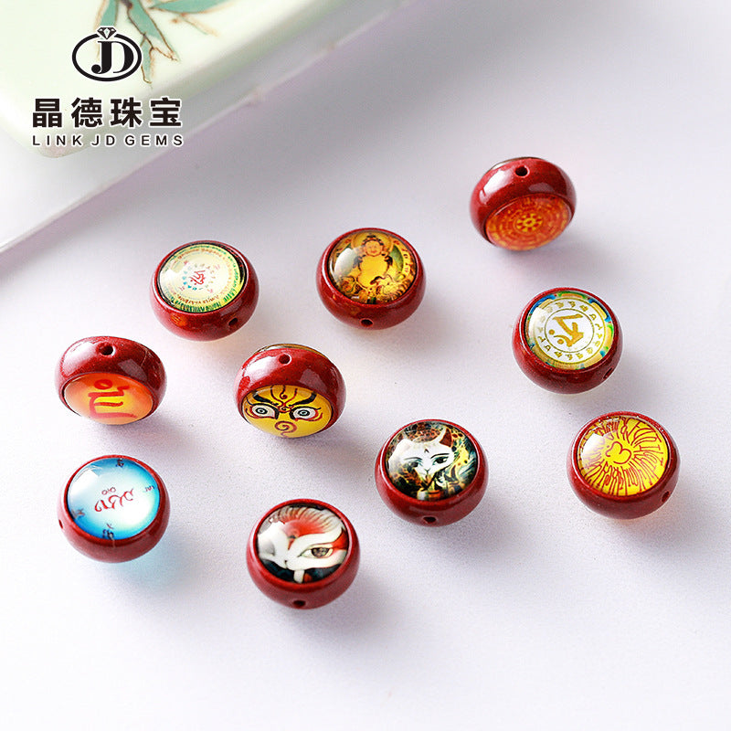 97% high content purple gold sand thangka beads