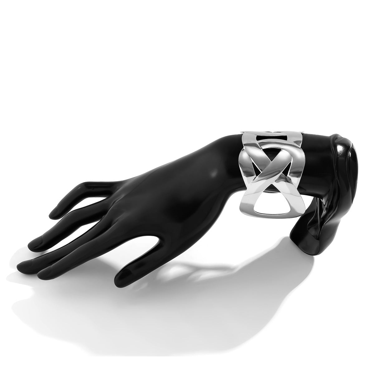 Pulsera ancha con cruz sencilla estilo punk 